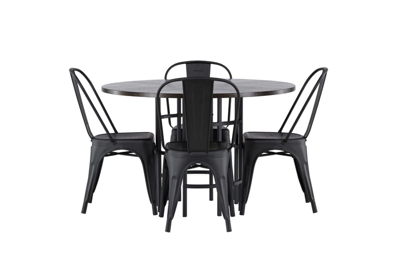 Copenhagen Matgrupp 115 cm Rund med 4 Tempe Stolar - Svart - Möbler - Matplats - Matgrupp & matbord med stolar