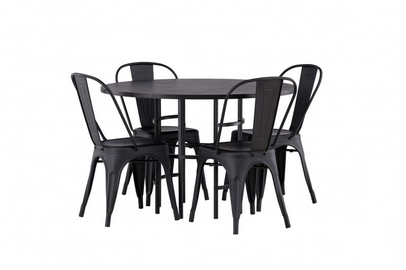 Copenhagen Matgrupp 115 cm Rund med 4 Tempe Stolar - Svart - Möbler - Matplats - Matgrupp & matbord med stolar