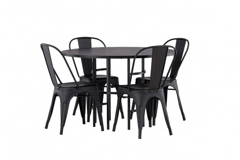 Copenhagen Matgrupp 115 cm Rund med 4 Tempe Stolar - Svart - Möbler - Matplats - Matgrupp & matbord med stolar