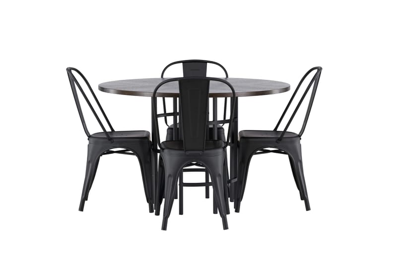Copenhagen Matgrupp 115 cm Rund med 4 Tempe Stolar - Svart - Möbler - Matplats - Matgrupp & matbord med stolar