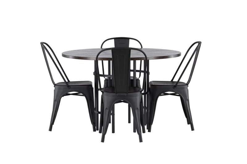 Copenhagen Matgrupp 115 cm Rund med 4 Tempe Stolar - Svart - Möbler - Matplats - Matgrupp & matbord med stolar