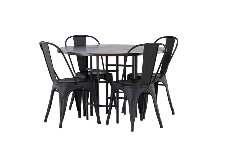 Copenhagen Matgrupp 115 cm Rund med 4 Tempe Stolar - Svart - Möbler - Matplats - Matgrupp & matbord med stolar
