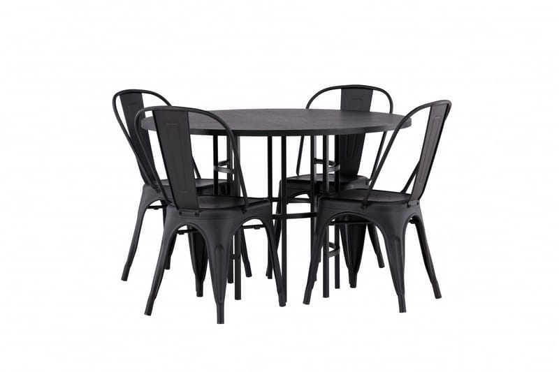 Copenhagen Matgrupp 115 cm Rund med 4 Tempe Stolar - Svart - Möbler - Matplats - Matgrupp & matbord med stolar