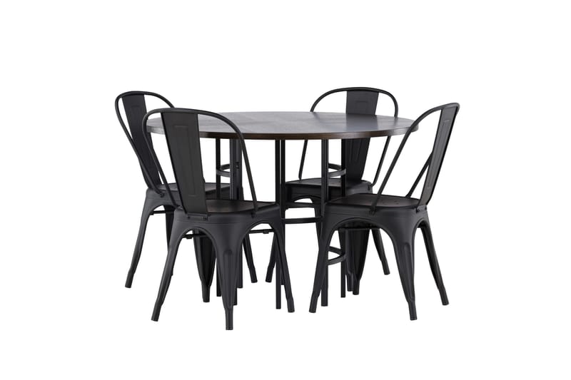 Copenhagen Matgrupp 115 cm Rund med 4 Tempe Stolar - Svart - Möbler - Matplats - Matgrupp & matbord med stolar