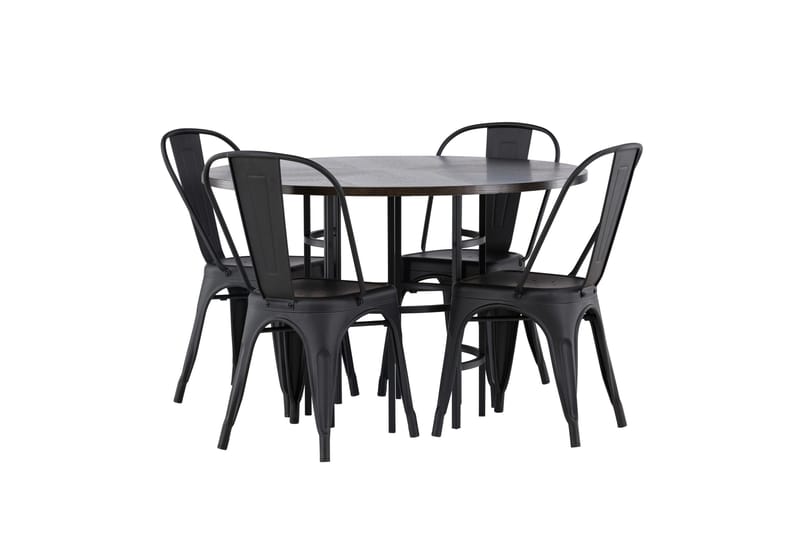 Copenhagen Matgrupp 115 cm Rund med 4 Tempe Stolar - Svart - Möbler - Matplats - Matgrupp & matbord med stolar
