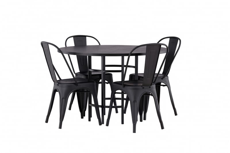 Copenhagen Matgrupp 115 cm Rund med 4 Tempe Stolar - Svart - Möbler - Matplats - Matgrupp & matbord med stolar