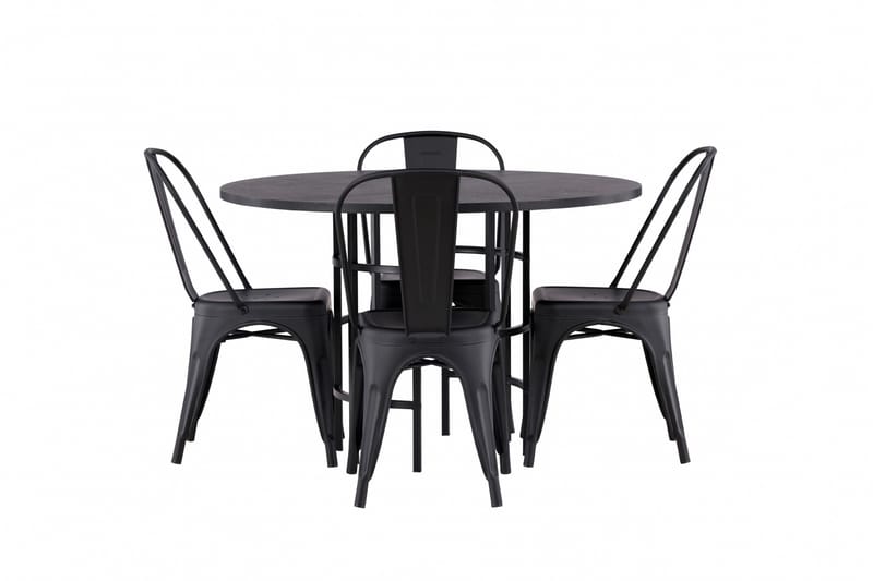 Copenhagen Matgrupp 115 cm Rund med 4 Tempe Stolar - Svart - Möbler - Matplats - Matgrupp & matbord med stolar
