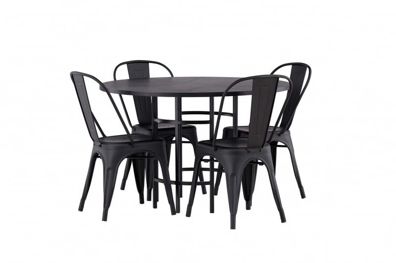 Copenhagen Matgrupp 115 cm Rund med 4 Tempe Stolar - Svart - Möbler - Matplats - Matgrupp & matbord med stolar