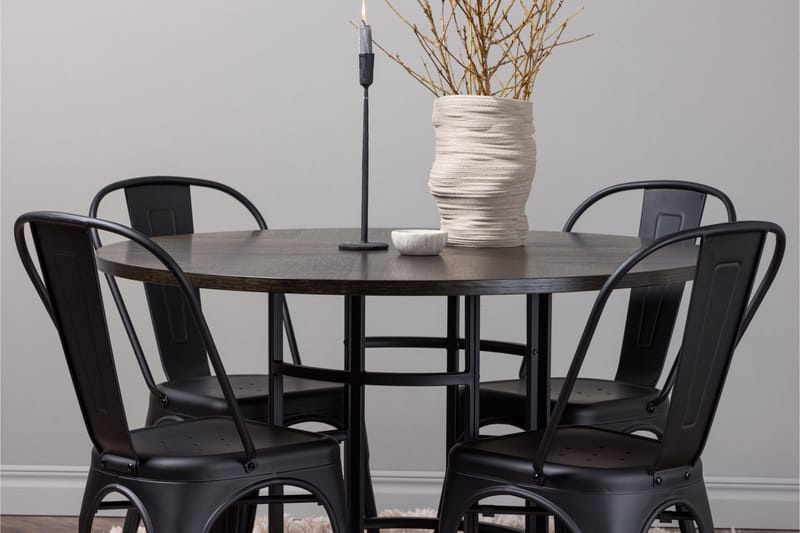 Copenhagen Matgrupp 115 cm Rund med 4 Tempe Stolar - Svart - Möbler - Matplats - Matgrupp & matbord med stolar