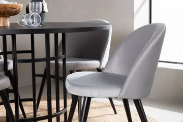 Copenhagen Matgrupp 115 cm Rund med 4 Velvet stolar - Svart - Möbler - Matplats - Matgrupp & matbord med stolar
