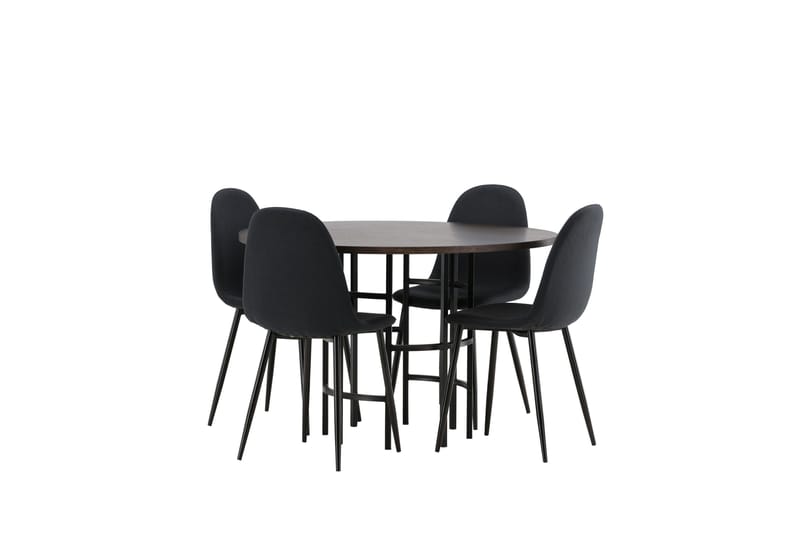 Copenhagen Matgrupp 115 cm Rund med 4 Polar stolar - Svart - Möbler - Matplats - Matgrupp & matbord med stolar