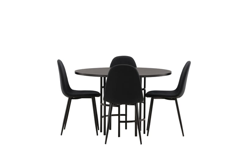 Copenhagen Matgrupp 115 cm Rund med 4 Polar stolar - Svart - Möbler - Matplats - Matgrupp & matbord med stolar