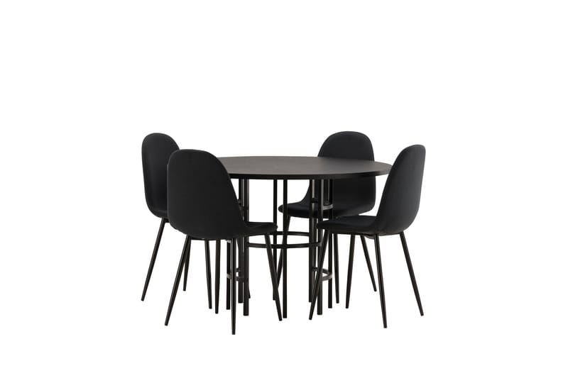 Copenhagen Matgrupp 115 cm Rund med 4 Polar stolar - Svart - Möbler - Matplats - Matgrupp & matbord med stolar