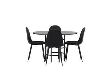 Copenhagen Matgrupp 115 cm Rund med 4 Polar stolar - Svart - Möbler - Matplats - Matgrupp & matbord med stolar