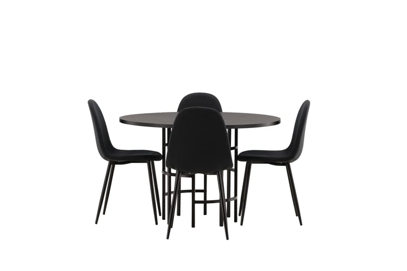 Copenhagen Matgrupp 115 cm Rund med 4 Polar stolar - Svart - Möbler - Matplats - Matgrupp & matbord med stolar