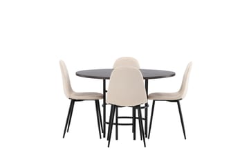 Copenhagen Matgrupp 115 cm Rund med 4 Polar stolar - Beige - Möbler - Matplats - Matgrupp & matbord med stolar