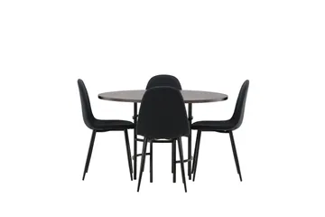 Copenhagen Matgrupp 115 cm Rund med 4 Polar stolar - Svart - Möbler - Matplats - Matgrupp & matbord med stolar