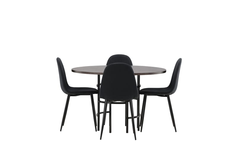 Copenhagen Matgrupp 115 cm Rund med 4 Polar stolar - Svart - Möbler - Matplats - Matgrupp & matbord med stolar