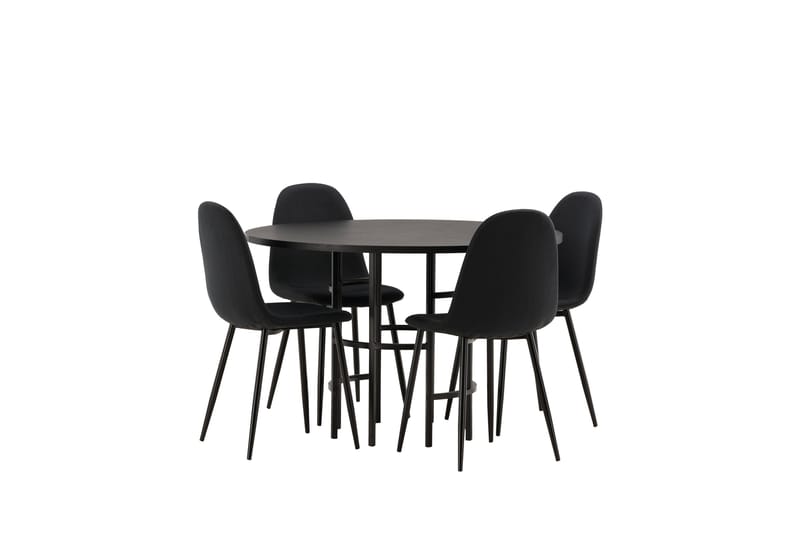 Copenhagen Matgrupp 115 cm Rund med 4 Polar stolar - Svart - Möbler - Matplats - Matgrupp & matbord med stolar