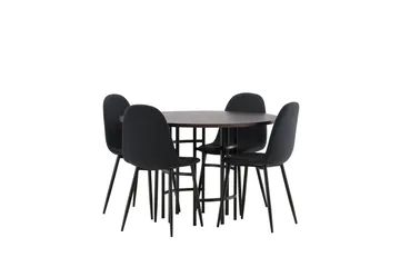Copenhagen Matgrupp 115 cm Rund med 4 Polar stolar - Svart - Möbler - Matplats - Matgrupp & matbord med stolar