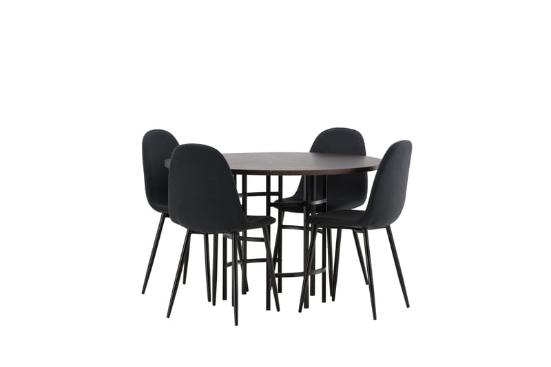 Copenhagen Matgrupp 115 cm Rund med 4 Polar stolar - Svart - Möbler - Matplats - Matgrupp & matbord med stolar