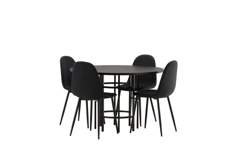 Copenhagen Matgrupp 115 cm Rund med 4 Polar stolar - Svart - Möbler - Matplats - Matgrupp & matbord med stolar