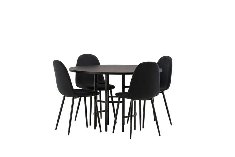 Copenhagen Matgrupp 115 cm Rund med 4 Polar stolar - Svart - Möbler - Matplats - Matgrupp & matbord med stolar