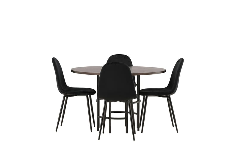 Copenhagen Matgrupp 115 cm Rund med 4 Polar stolar - Svart - Möbler - Matplats - Matgrupp & matbord med stolar