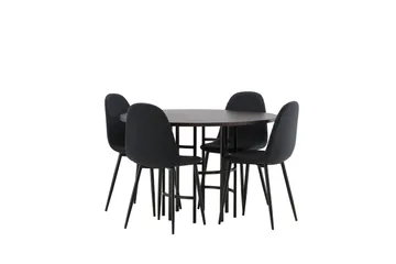 Copenhagen Matgrupp 115 cm Rund med 4 Polar stolar - Svart - Möbler - Matplats - Matgrupp & matbord med stolar