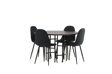 Copenhagen Matgrupp 115 cm Rund med 4 Polar stolar - Svart - Möbler - Matplats - Matgrupp & matbord med stolar