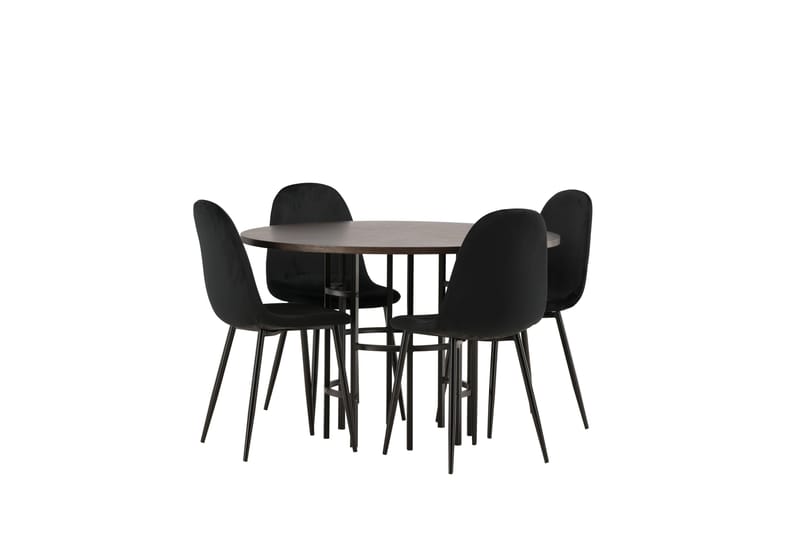 Copenhagen Matgrupp 115 cm Rund med 4 Polar stolar - Svart - Möbler - Matplats - Matgrupp & matbord med stolar