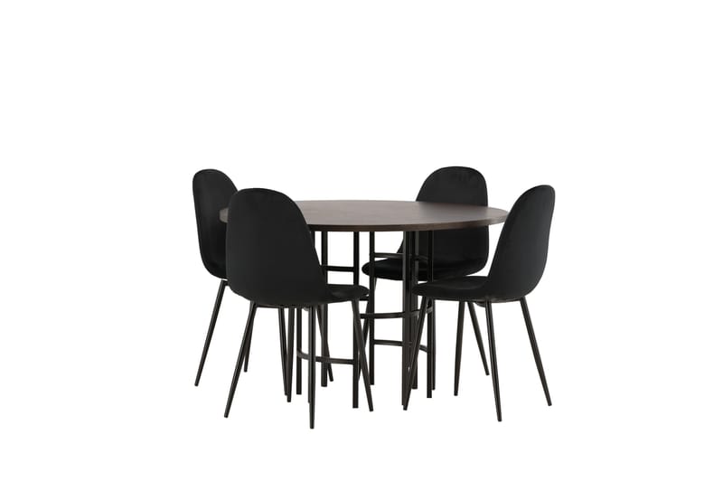 Copenhagen Matgrupp 115 cm Rund med 4 Polar stolar - Svart - Möbler - Matplats - Matgrupp & matbord med stolar