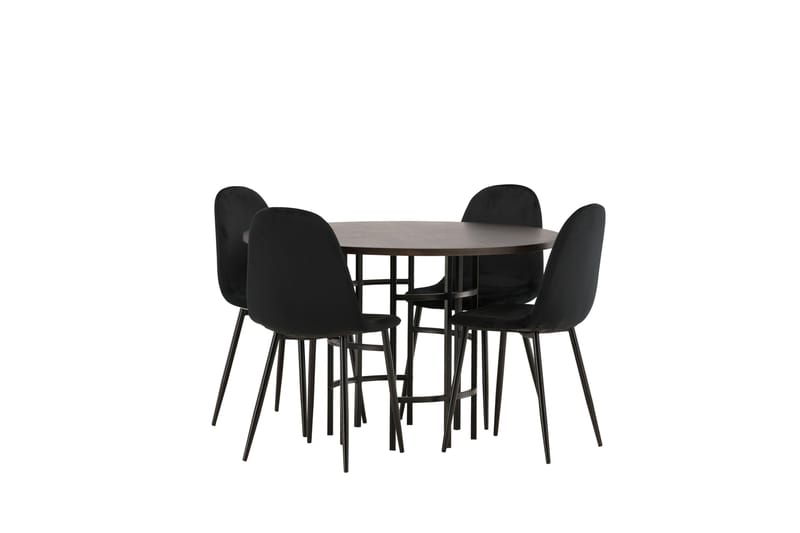 Copenhagen Matgrupp 115 cm Rund med 4 Polar stolar - Svart - Möbler - Matplats - Matgrupp & matbord med stolar