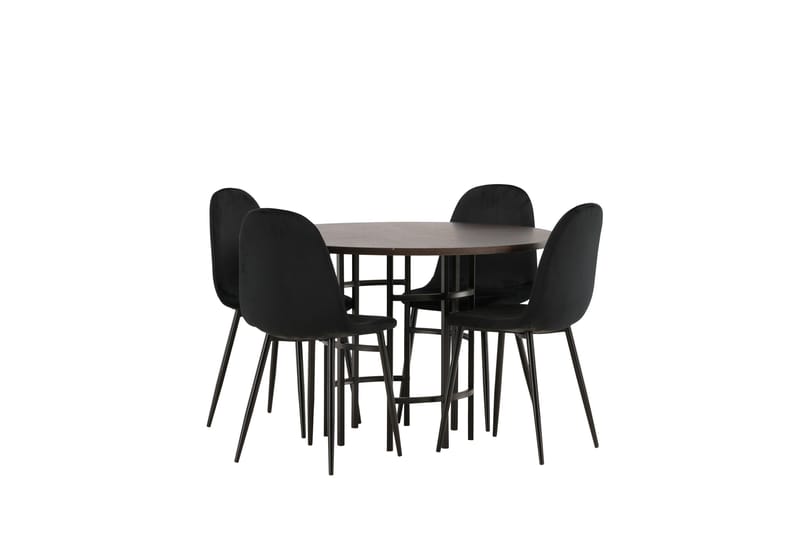 Copenhagen Matgrupp 115 cm Rund med 4 Polar stolar - Svart - Möbler - Matplats - Matgrupp & matbord med stolar