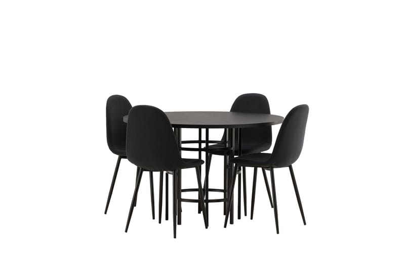 Copenhagen Matgrupp 115 cm Rund med 4 Polar stolar - Svart - Möbler - Matplats - Matgrupp & matbord med stolar