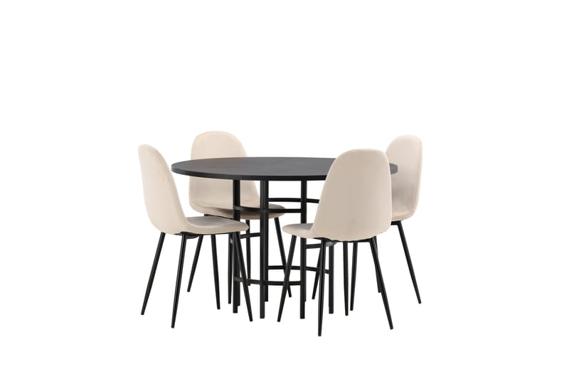 Copenhagen Matgrupp 115 cm Rund med 4 Polar stolar - Beige - Möbler - Matplats - Matgrupp & matbord med stolar