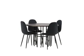 Copenhagen Matgrupp 115 cm Rund med 4 Polar stolar - Svart - Möbler - Matplats - Matgrupp & matbord med stolar