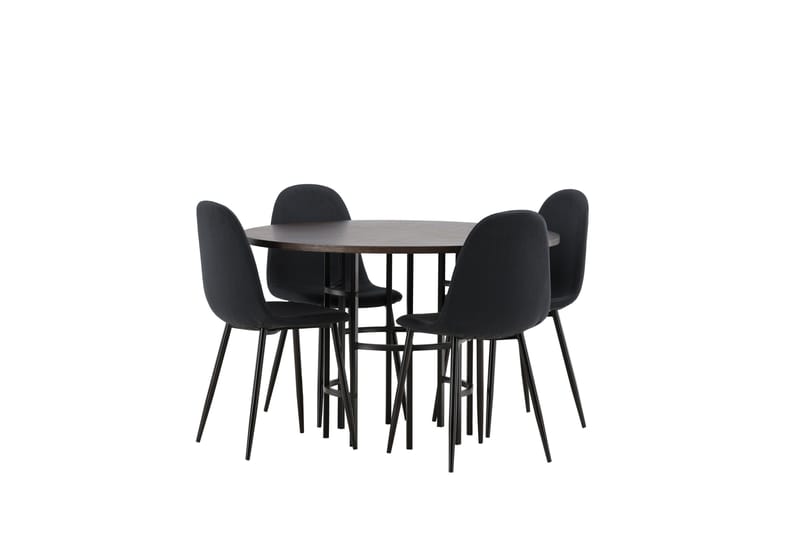 Copenhagen Matgrupp 115 cm Rund med 4 Polar stolar - Svart - Möbler - Matplats - Matgrupp & matbord med stolar