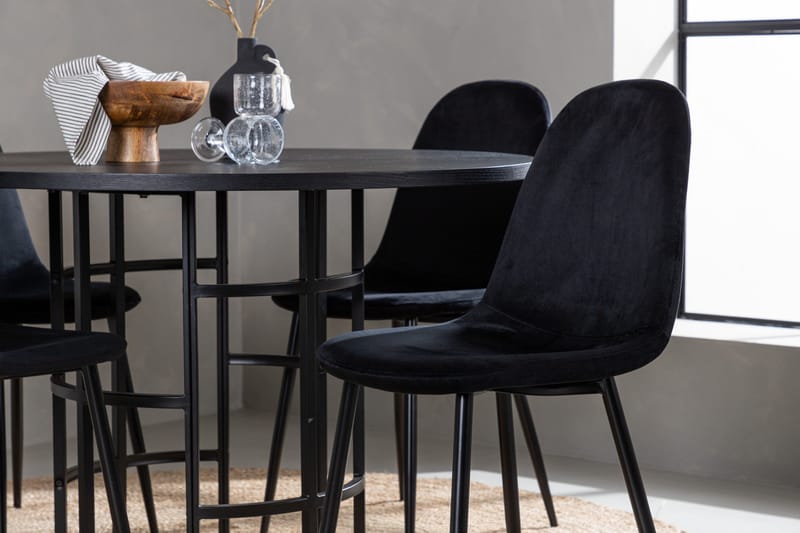 Copenhagen Matgrupp 115 cm Rund med 4 Polar stolar - Svart - Möbler - Matplats - Matgrupp & matbord med stolar