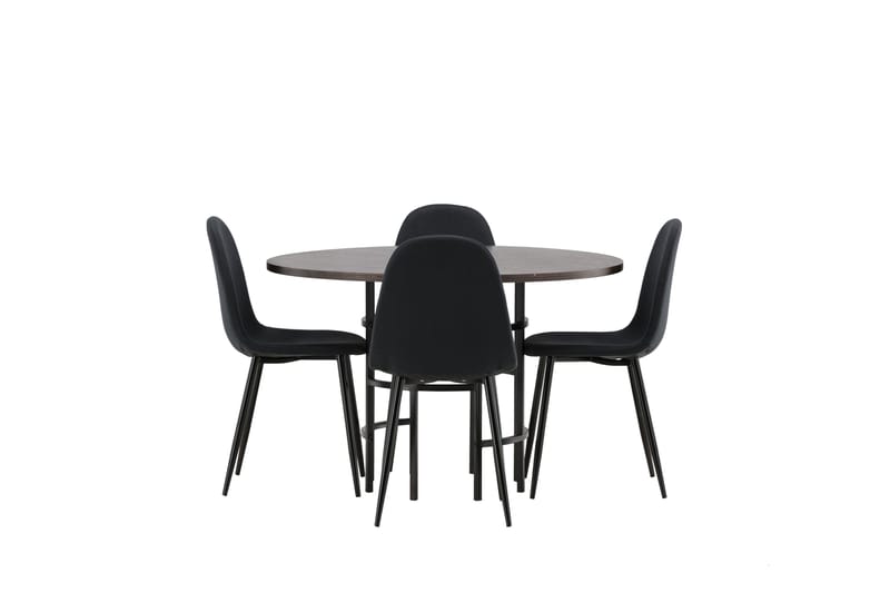 Copenhagen Matgrupp 115 cm Rund med 4 Polar stolar - Svart - Möbler - Matplats - Matgrupp & matbord med stolar