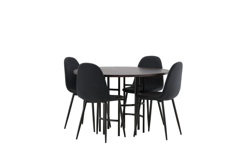 Copenhagen Matgrupp 115 cm Rund med 4 Polar stolar - Svart - Möbler - Matplats - Matgrupp & matbord med stolar