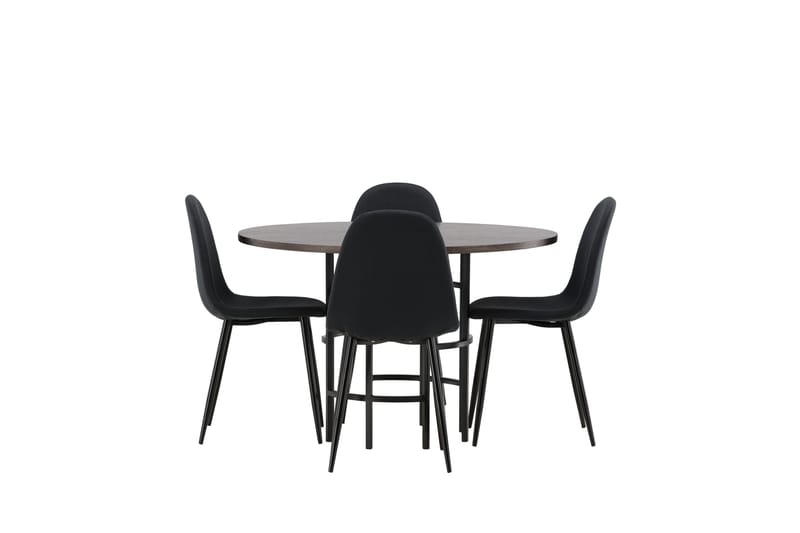Copenhagen Matgrupp 115 cm Rund med 4 Polar stolar - Svart - Möbler - Matplats - Matgrupp & matbord med stolar