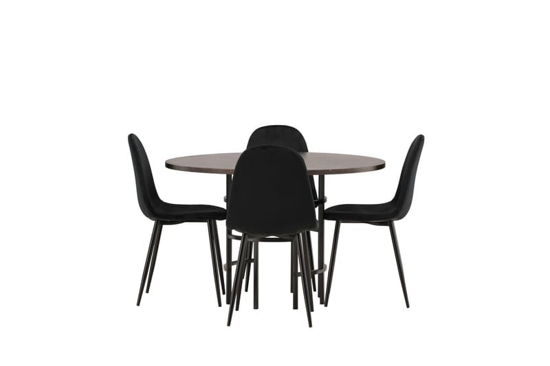Copenhagen Matgrupp 115 cm Rund med 4 Polar stolar - Svart - Möbler - Matplats - Matgrupp & matbord med stolar