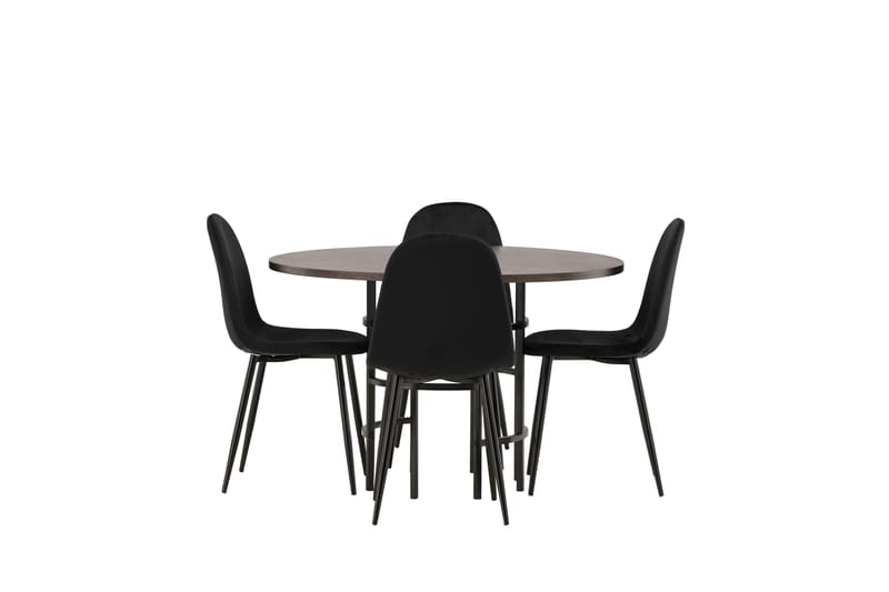 Copenhagen Matgrupp 115 cm Rund med 4 Polar stolar - Svart - Möbler - Matplats - Matgrupp & matbord med stolar
