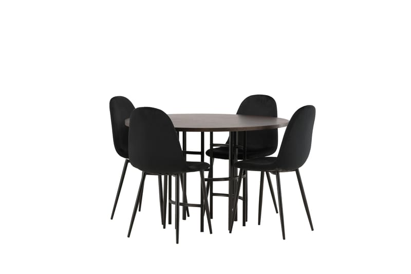 Copenhagen Matgrupp 115 cm Rund med 4 Polar stolar - Svart - Möbler - Matplats - Matgrupp & matbord med stolar