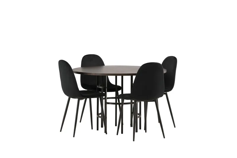 Copenhagen Matgrupp 115 cm Rund med 4 Polar stolar - Svart - Möbler - Matplats - Matgrupp & matbord med stolar