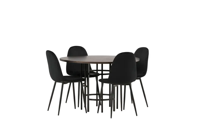 Copenhagen Matgrupp 115 cm Rund med 4 Polar stolar - Svart - Möbler - Matplats - Matgrupp & matbord med stolar
