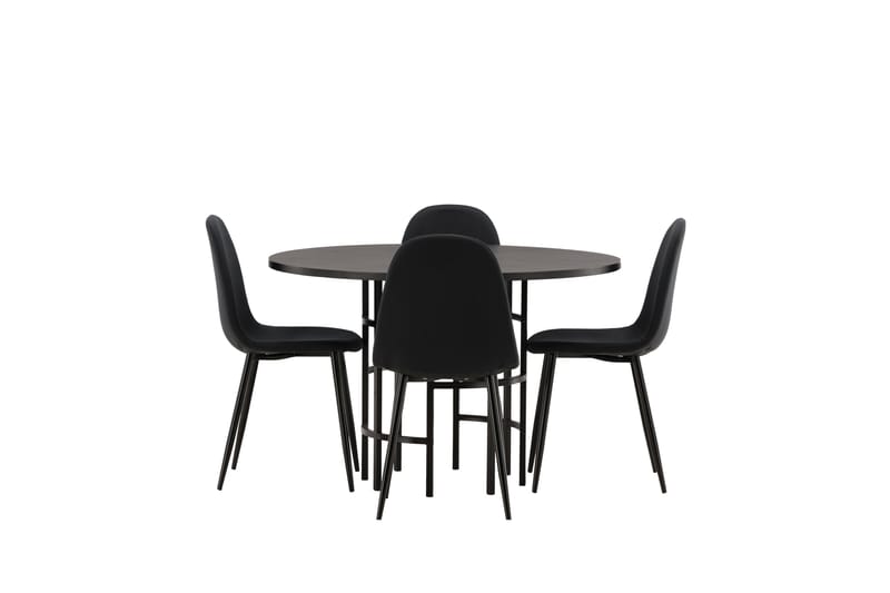 Copenhagen Matgrupp 115 cm Rund med 4 Polar stolar - Svart - Möbler - Matplats - Matgrupp & matbord med stolar