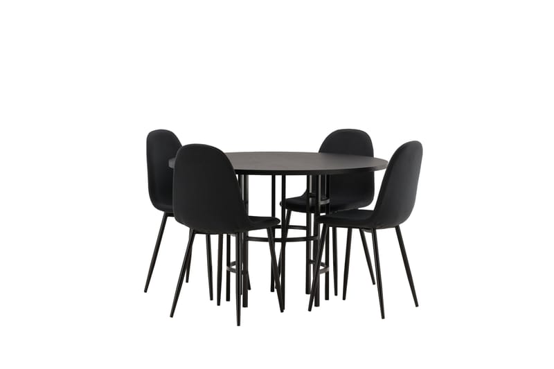 Copenhagen Matgrupp 115 cm Rund med 4 Polar stolar - Svart - Möbler - Matplats - Matgrupp & matbord med stolar