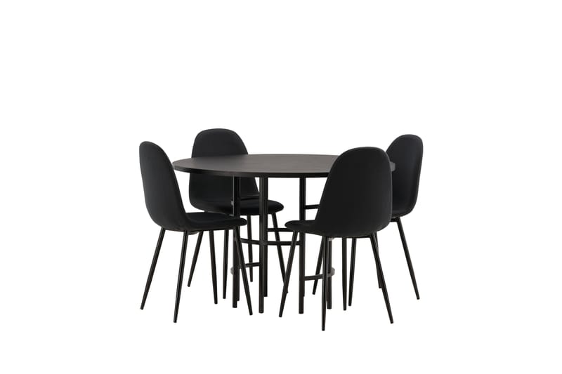 Copenhagen Matgrupp 115 cm Rund med 4 Polar stolar - Svart - Möbler - Matplats - Matgrupp & matbord med stolar